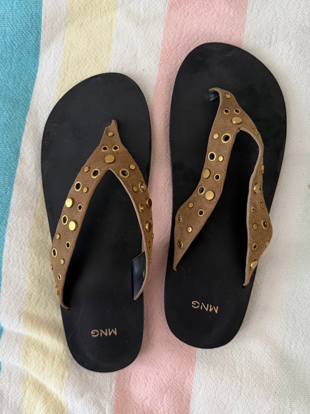 Mango Brown Suede Sandals